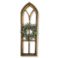 thumbnail image 1 of 36" X 12" Farmhouse Rustic Wooden Wall Window Arches Rustic Brown Dandelion - Wood Window, 1 of 12