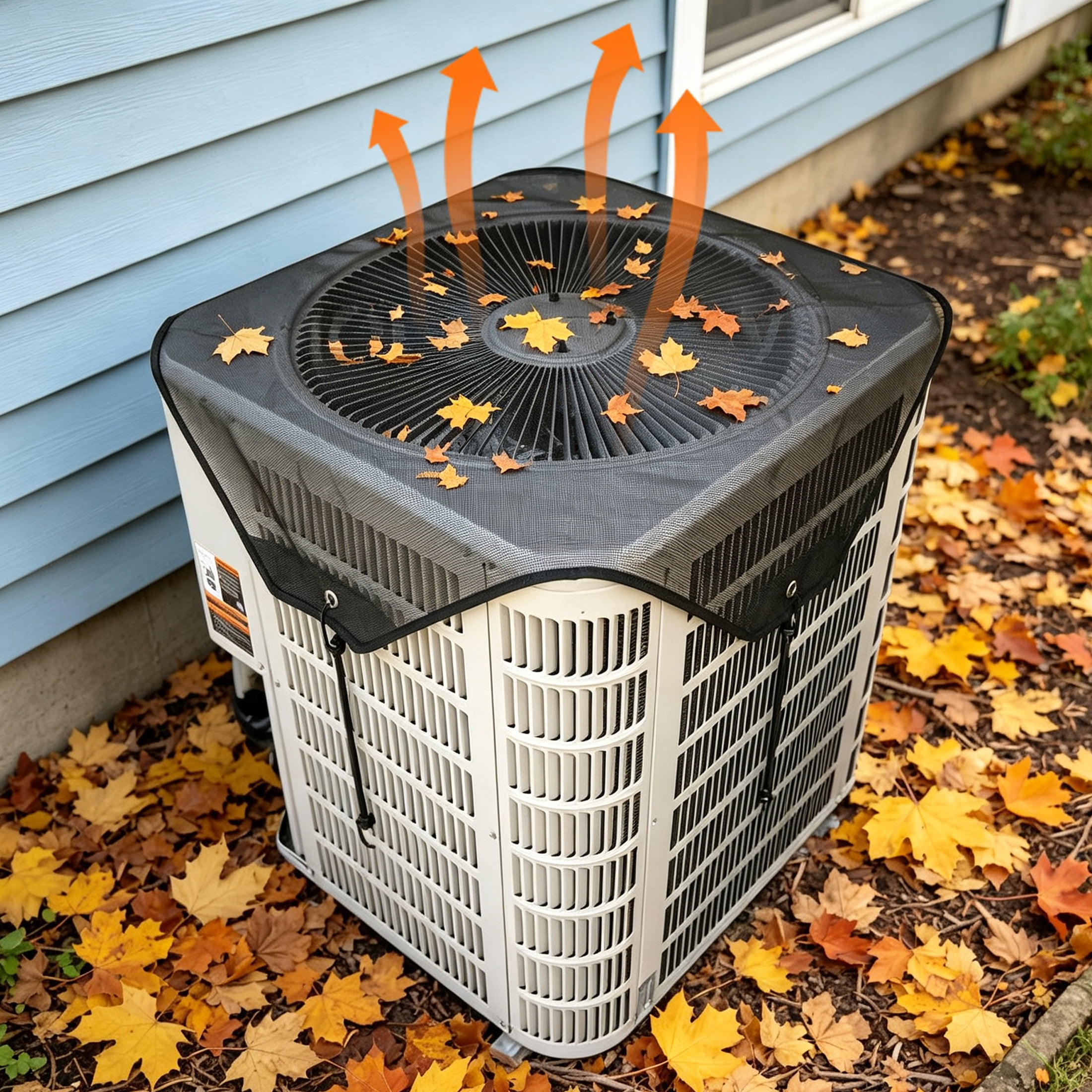 GARITIN 36" X 36" Air Conditioner Outdoor Unit Top Cover, AC Unit Protective Mesh Cover, Wind‑Permeable AC Top Net Guard for Blocking Leaves, Debris