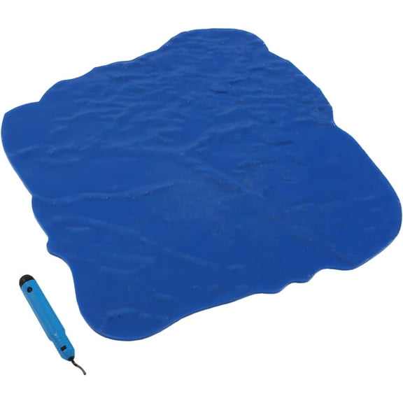 36" X 36" Concrete Stamping Mold, Seamless Concrete Slate Pattern Set, PU Material, Stamp Mat Mold Tools, Decor Patterns Available Floppy Mat, Edge Trimmer, for Concrete Cement Overlay, Blue