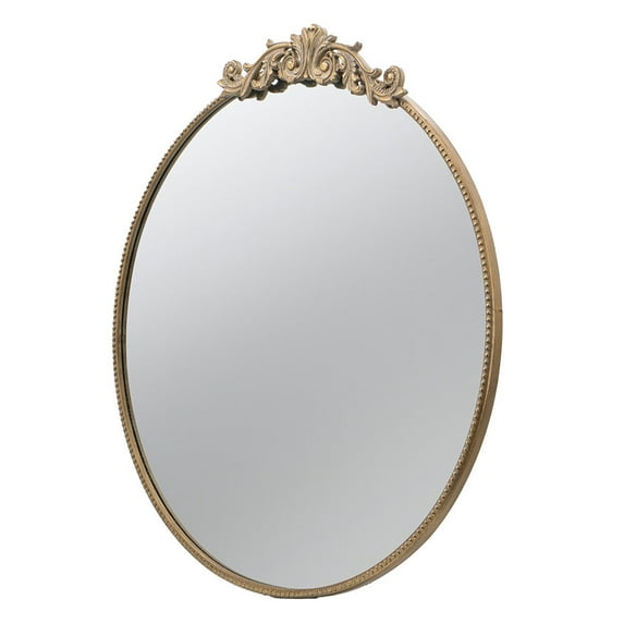36" X 39" Round Gold Mirror,Wall Mounted Mirror with Metal Frame for Bathroom Living Room,Gold Mdf+Glass Household Supplies Décor Mirrors