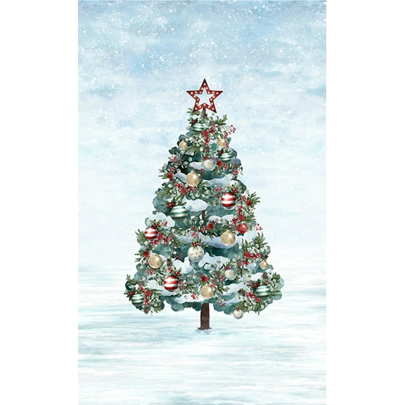 36" X 44" Panel Cozy Tidings Christmas Winter Snow Cotton Fabric Panel D605.06