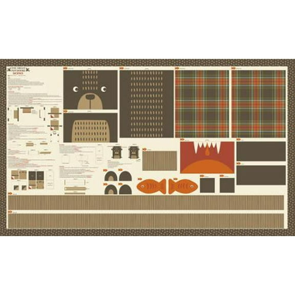 36" X 44" Panel The Great Outdoors Backpack Cut and Sew Panel Camping Cotton Fabric Panel (20887-11)