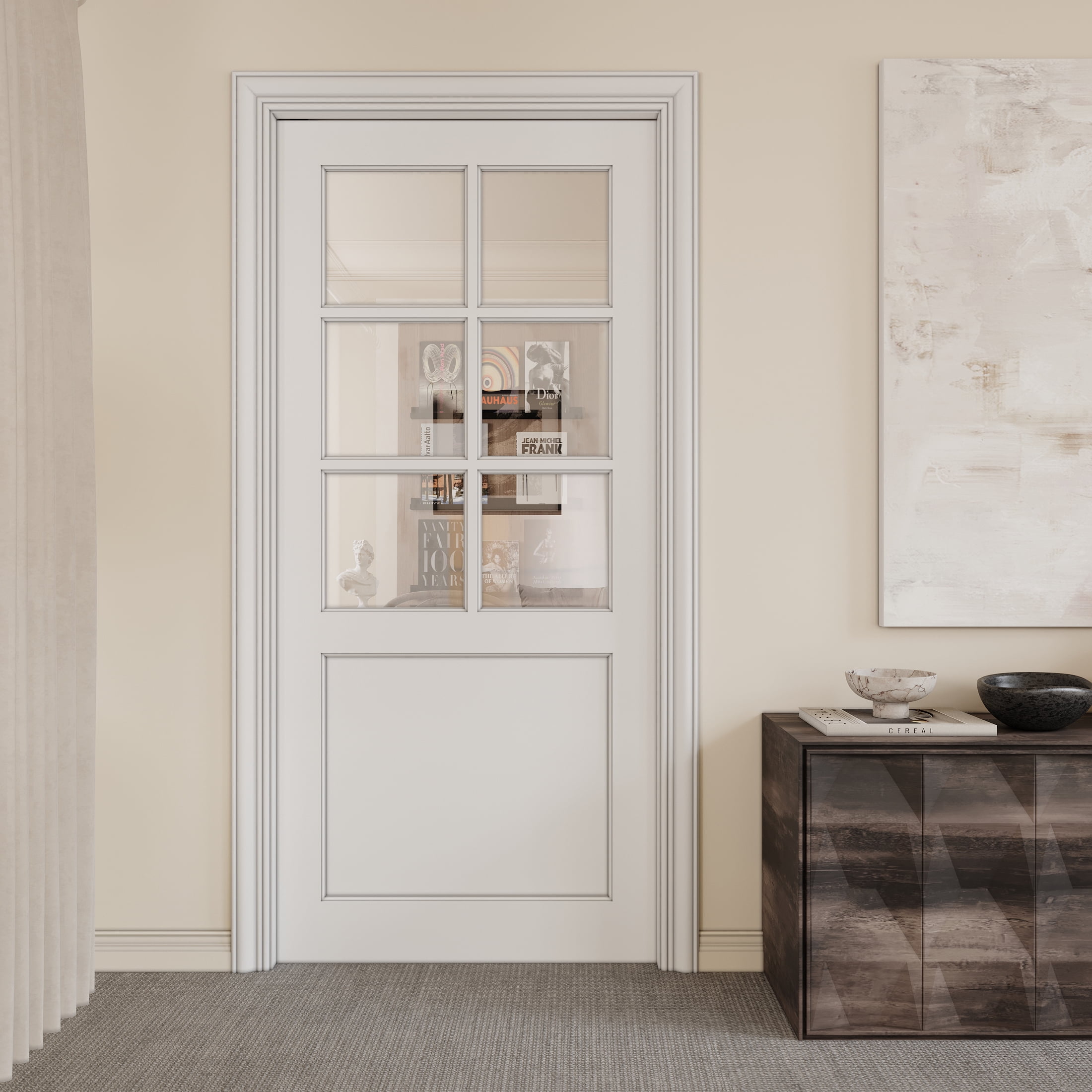 Picture Idea: 36 X 80 Interior Sliding Pocket Doors Pantry 6 Lite