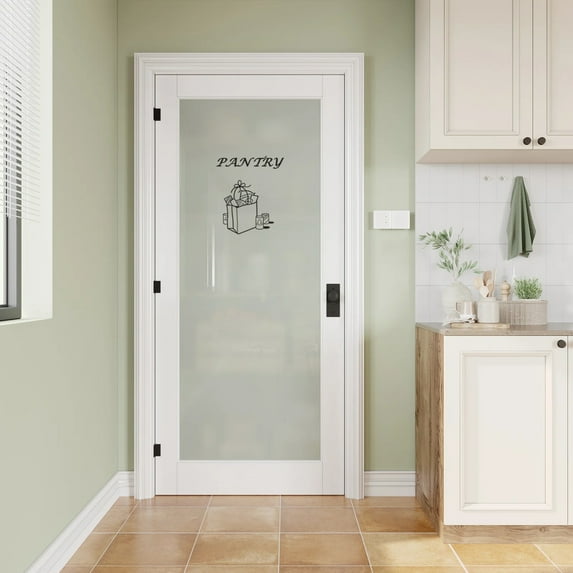 36" X 96" Pantry Door Solid Manufactured Wood Prefinished Glass Slab Door Standard Door Without Hardware Kit
