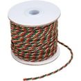 thumbnail image 1 of 36 Yards 3-Ply Twisted Cord 3mm Green Red Decorative Cord Metallic Rope Shiny Silk Rope String, 1 of 9