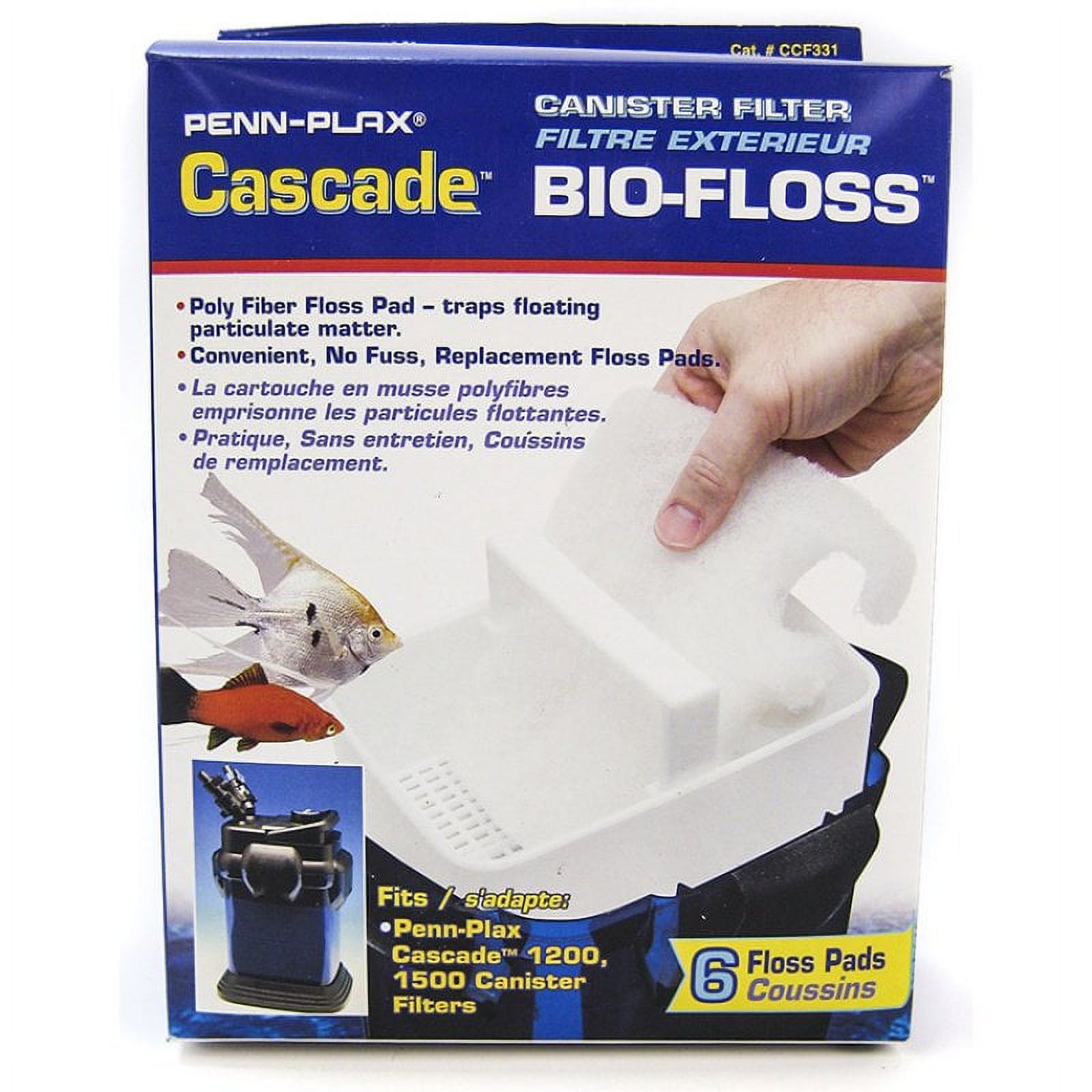 LTWHOME Ersatzfilter Für Cascade 1200/1500 Aquarium Canister Filter – 6 Bio Schwämme, 12 Floss Pads