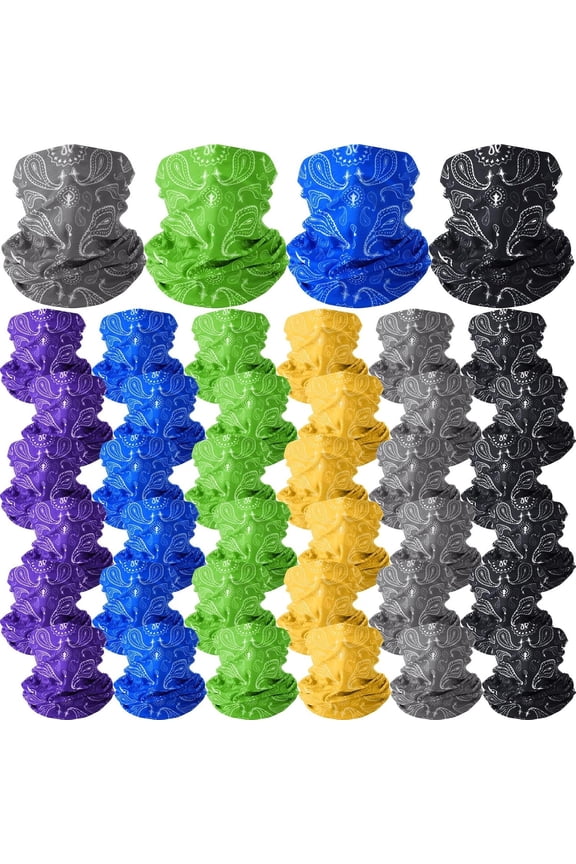 36 count Paisley Bandanas Buffs Seamless Gaiter Mask Headwear Balaclava for Men Women Wind UV