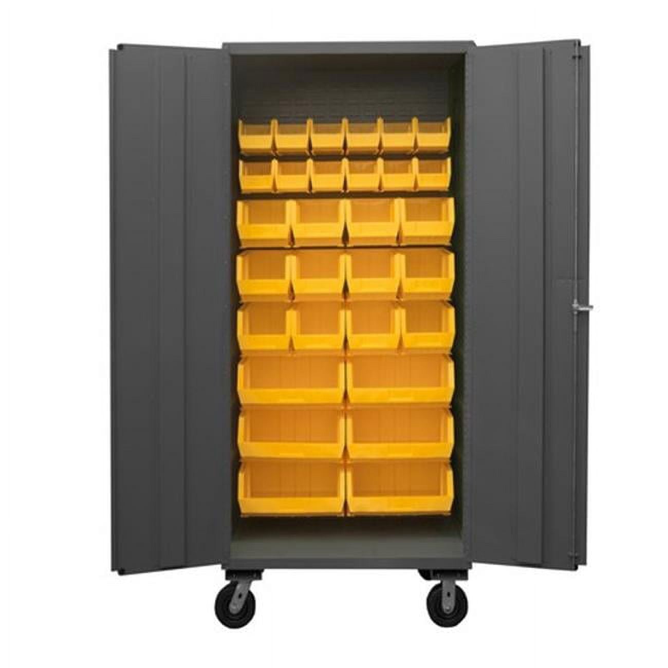 36 in. 16 Gauge Flush Door Style Lockable Mobile Storage with