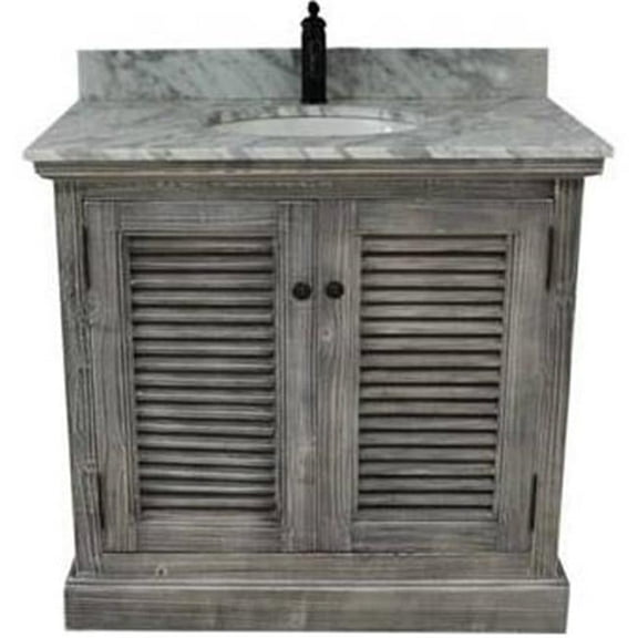 36 in. 19 Series Rustic Solid Fir Single Sink Vanity, Grey