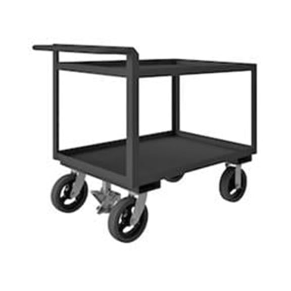 36 in. 2 Shelves Rolling Service Cart, Gray - 2400 lbs