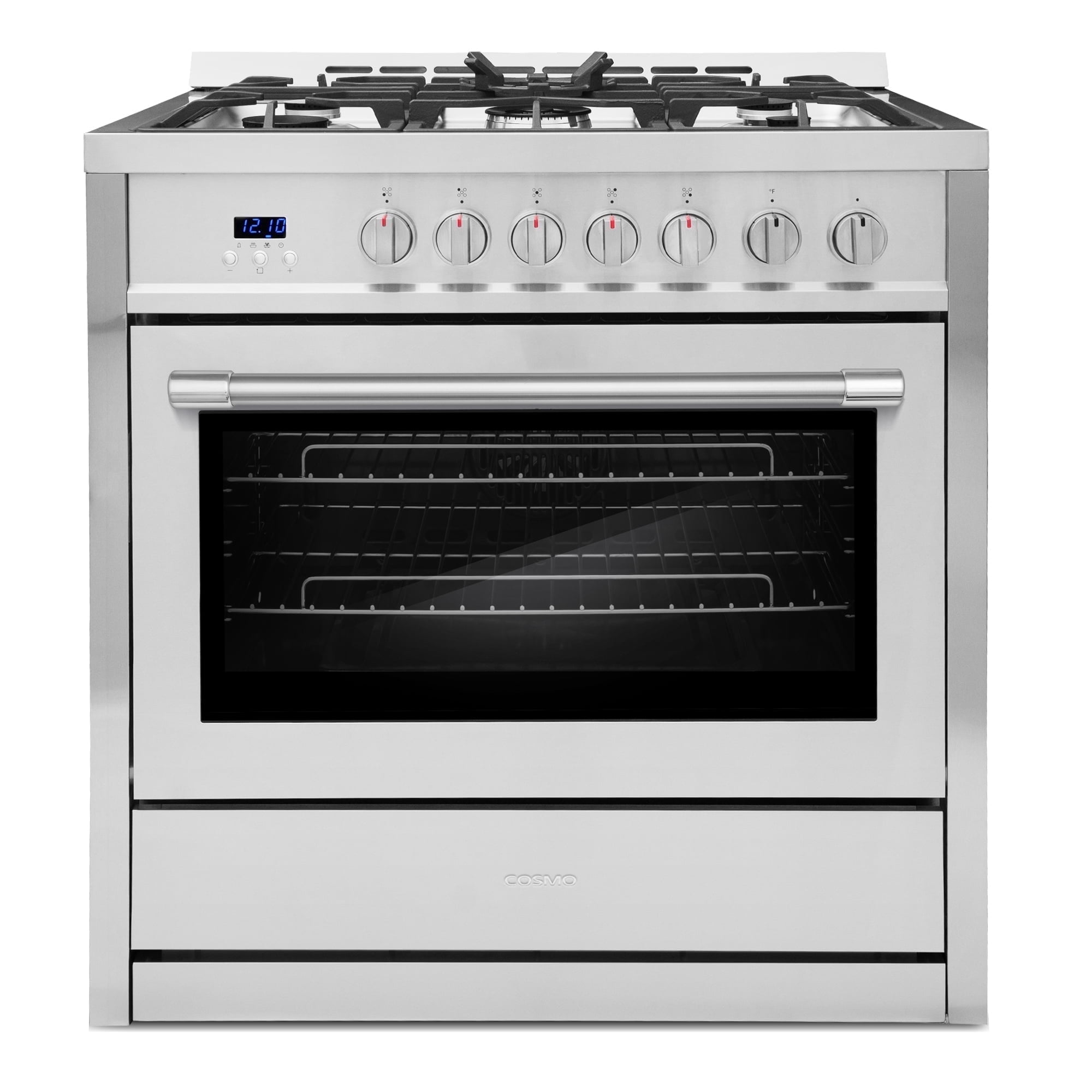 36 in. 3.8 cu. ft. Single Oven Gas Range with 5 Burner Cooktop and Smooth Grip Handle in Stainless Steel
