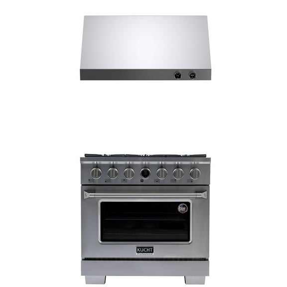 36 in. 5.2 cu. ft. Dual Fuel Range for Propane Gas + Under Cabinet Range Hood