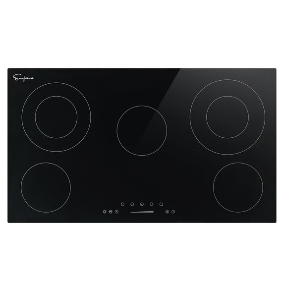 36-in 5 Elements Smooth Surface (Radiant) Black Electric Cooktop Including Dual-Ring Element and Keep Warm Element