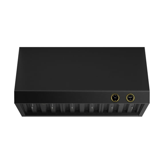 36 in. 900 CFM Under Cabinet Range Hood in Titanium Stainless Steel with Gold