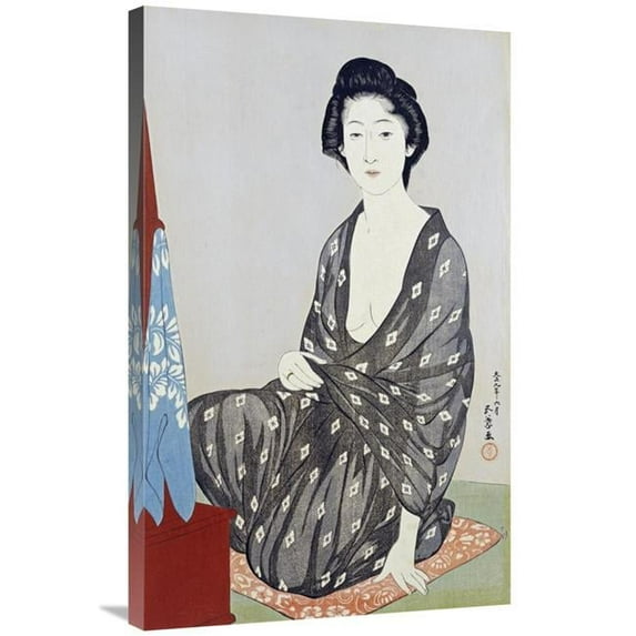 36 in. A Beauty in a Black Kimono Art Print - Hashiguchi Goyo