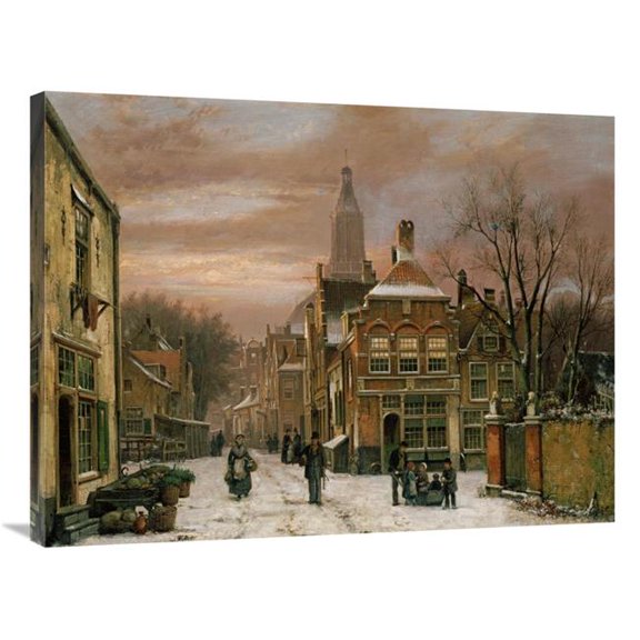 36 in. A Wintery Scene Art Print - Willem Koekkoek