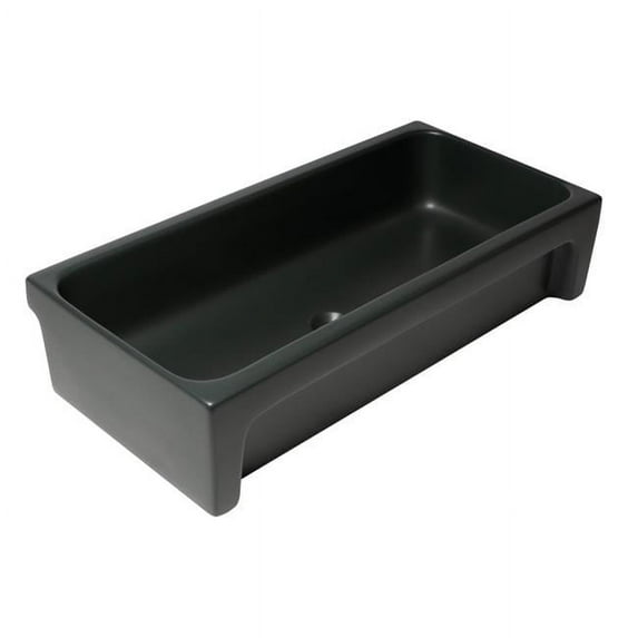 36 in. Above Mount Fireclay Bathroom Trough Sink - Black Matte