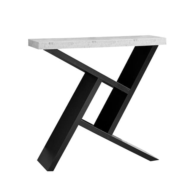 Modern Black and Gray Stone Console Table with Storage