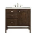 thumbnail image 1 of 36 in. Addison Single Vanity Cabinet with 3 CM Eternal Serena Quartz Top, Mid Century Acacia, 1 of 1
