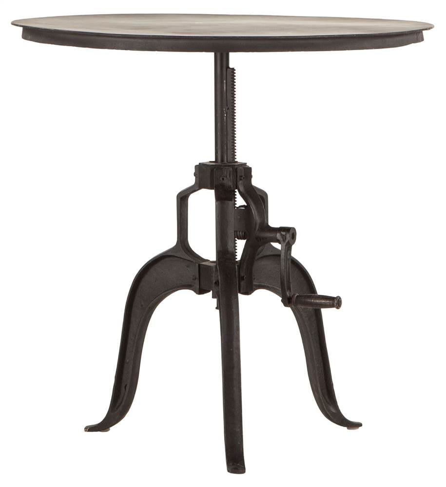 Artezia Adjustable Crank Iron Side Table with Round Top