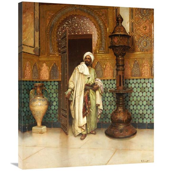 36 in. An Arab in a Palace Interior Art Print - Rudolf Ernst