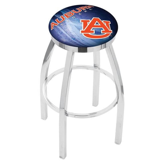 36 in. Auburn Bar Stool with Tigers Logo Swivel Seat