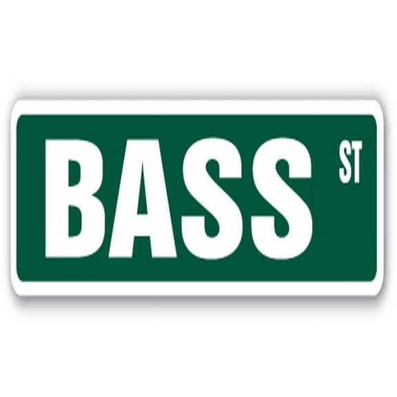 36 in. Bass Street Sign - Fish Fishing Boat Hook Funny