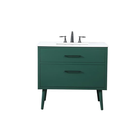 36 in. Bathroom Vanity, Green