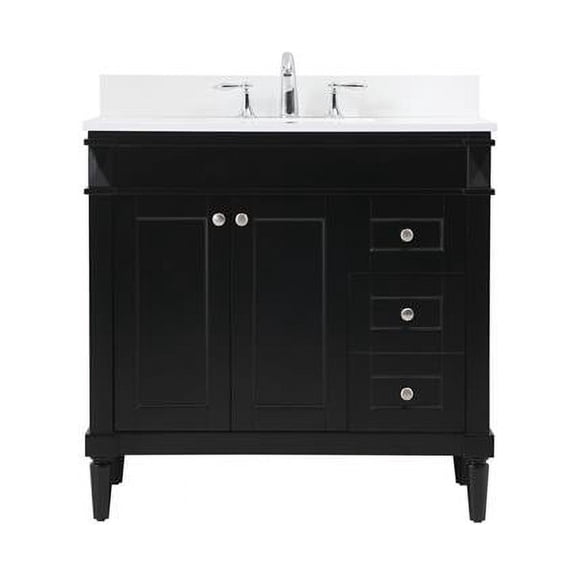 36 in. Bennett Single Bathroom Vanity with Backsplash, Black
