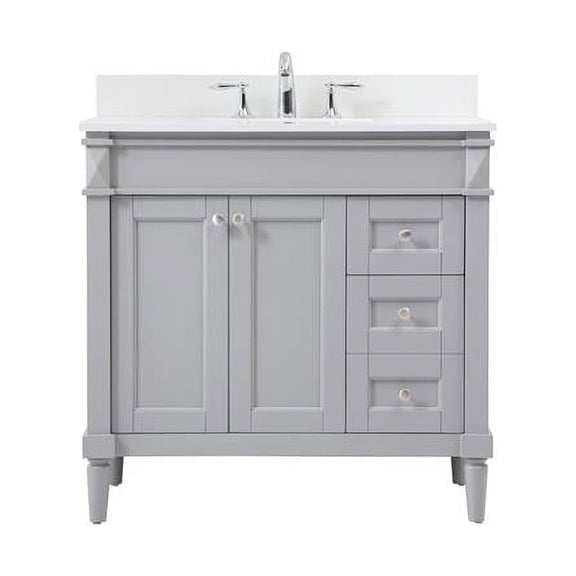 36 in. Bennett Single Bathroom Vanity with Backsplash, Grey