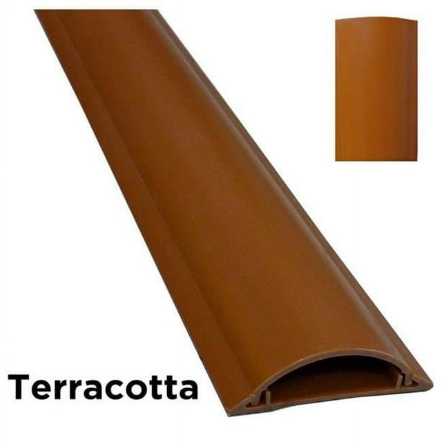 31 in. Cable Shield PVC Plastic Cord Cover with Adhesive Backing, Terracotta
