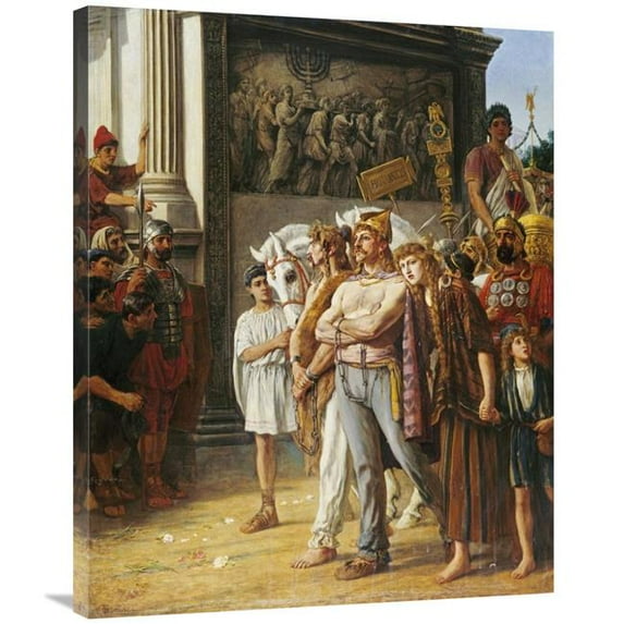 36 in. Caratacus Being Paraded by the Emperor Claudius Art Print - Thomas Davidson