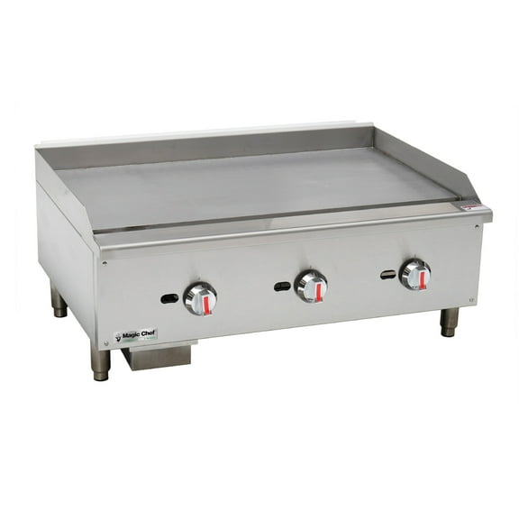 36 in. Commercial Natural Gas Manual Countertop Griddle in Stainless Steel