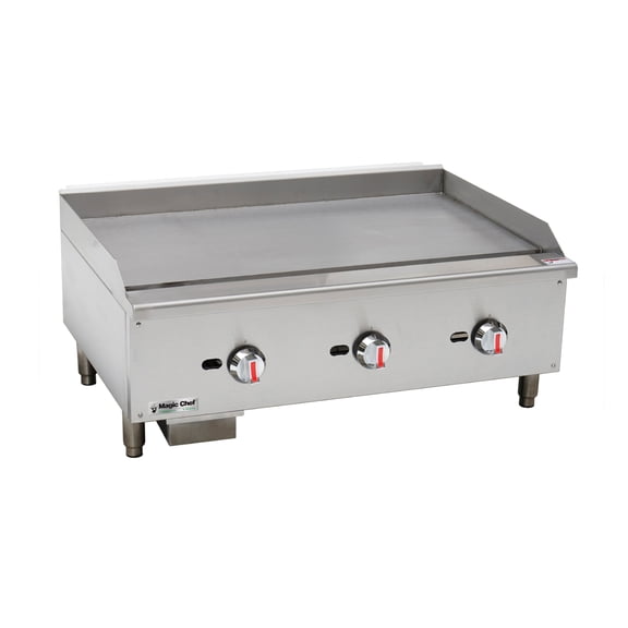 36 in. Commercial Thermostatic Countertop Gas Griddle in Stainless Steel