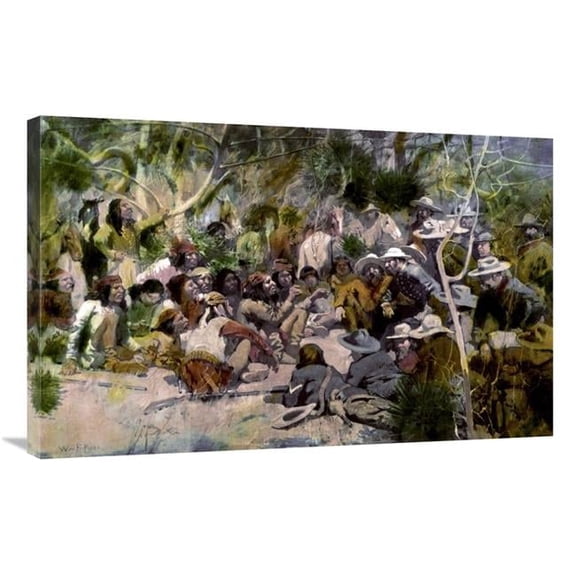 36 in. Crooks Conference with Geronimo Art Print - William F. Kline