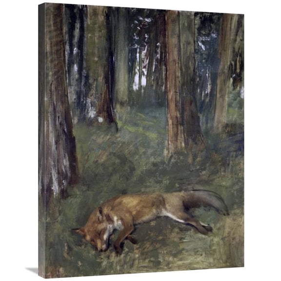 36 in. Dead Fox Under the Trees Art Print - Edgar Degas