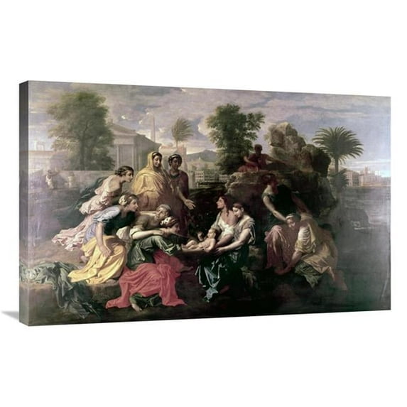 36 in. Discovery of Moses Art Print - Nicolas Poussin