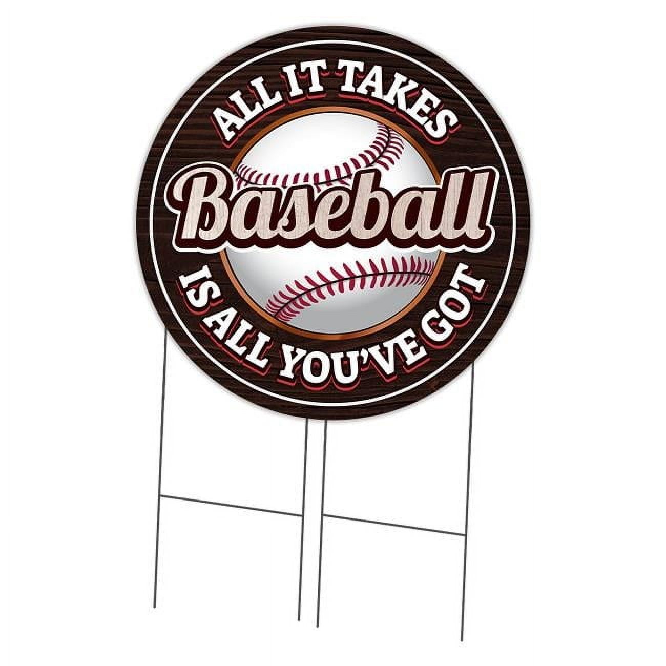 36 in. Double Sided Corrugated Circular Plastic Sign - Baseball ...