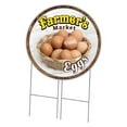 thumbnail image 1 of 36 in. Double Sided Corrugated Circular Plastic Sign - Farmers Market Eggs, 1 of 1
