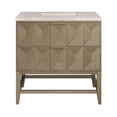 thumbnail image 1 of 36 in. Emmeline Single Vanity with 3CM Eternal Jasmine Pearl Top, Pebble Oak, 1 of 1