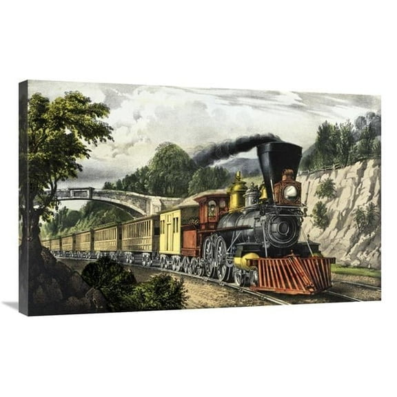 36 in. Express Train Art Print - Currier & Ives