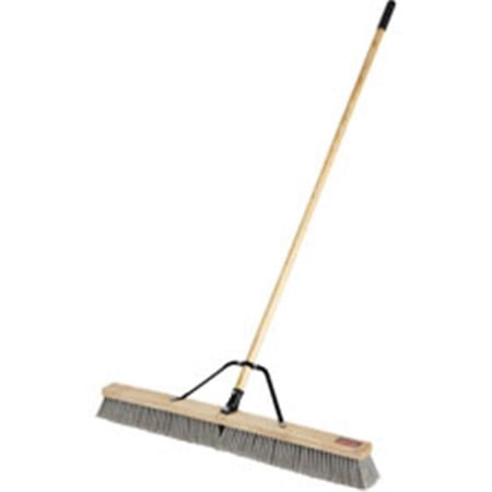 36 in. Fine Bristle Push Broom, Woodgrain