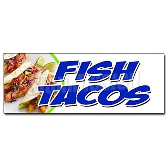 36 in. Fish Tacos Decal Sticker - Fried Grilled Fresh Tasty Guacamole Burrito