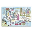 thumbnail image 1 of 36 in. Fun Illustrated NYC Map Canvas Wall Art, Blue, 1 of 1