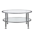 thumbnail image 1 of 36 in. Glass & Metal Round Coffee Table, Silver, 1 of 1