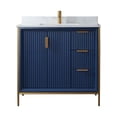 thumbnail image 1 of 36 in. Granada Bathroom Vanity, Royal Blue with White Composite Grain Stone Countertop without Mirror, 1 of 1