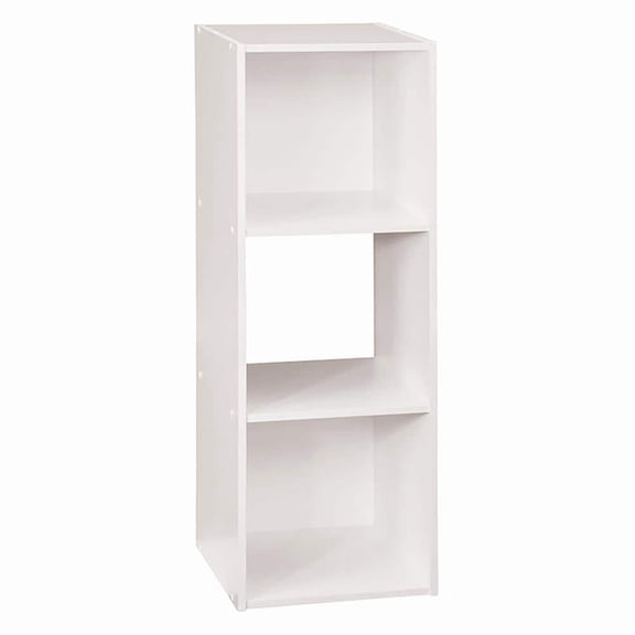 36 in. H x 12 in. W x 12 in. D White Wood 3-Cube Storage Organizer