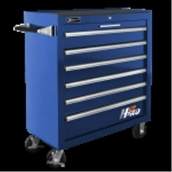 36 in. H2Pro Series 6 Drawer Roller Cabinet, Blue