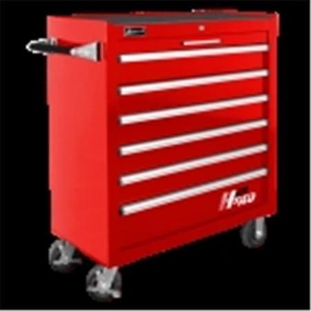 36 in. H2Pro Series 6 Drawer Roller Cabinet, Red