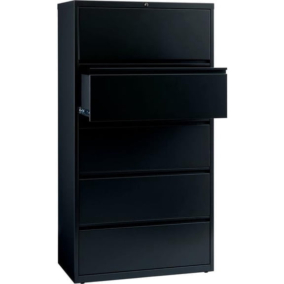36 in. HL10000 Series Lateral File with 5-Drawer - Black